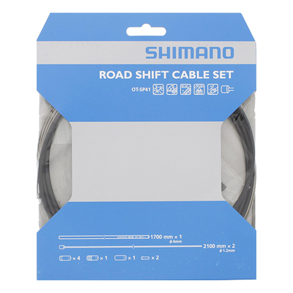 Shimano Racer rustfri sort Gearkabelsæt 