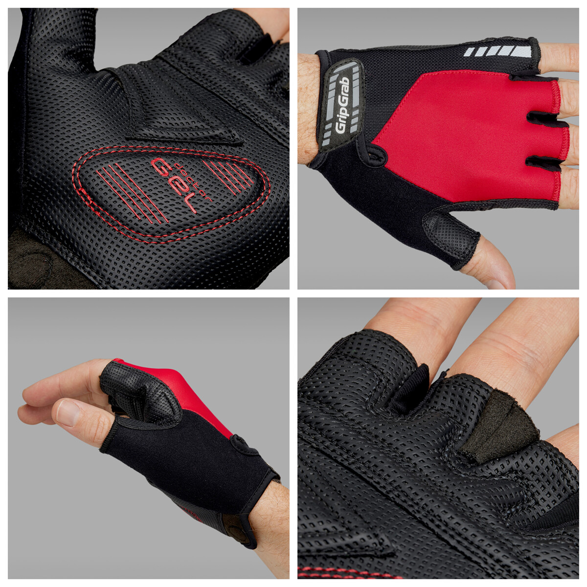ProGel Kortfingret handsker Rød - XL | GripGrab | varenr.: 100105017 |
