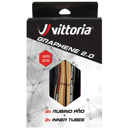 Vittoria Road Rubino Pro Graphene 2.0 Tan/Black 2-pak - 700 X 28C