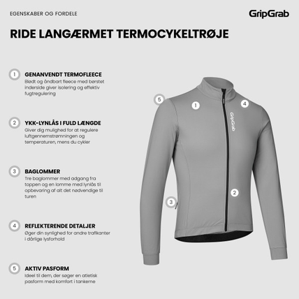 GripGrab RIDE Langærmet Termocykeltrøje Grå