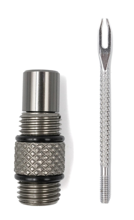 Tubeless tool Bike Attitude reparationssæt nål, fil, strips og co2 hoved - grå Tubeless tool Bike Attitude reparationssæt nål, fil, strips og co2 hoved - grå
