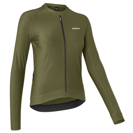 GripGrab PACR Langærmet Cykeltrøje Dame Olive Green